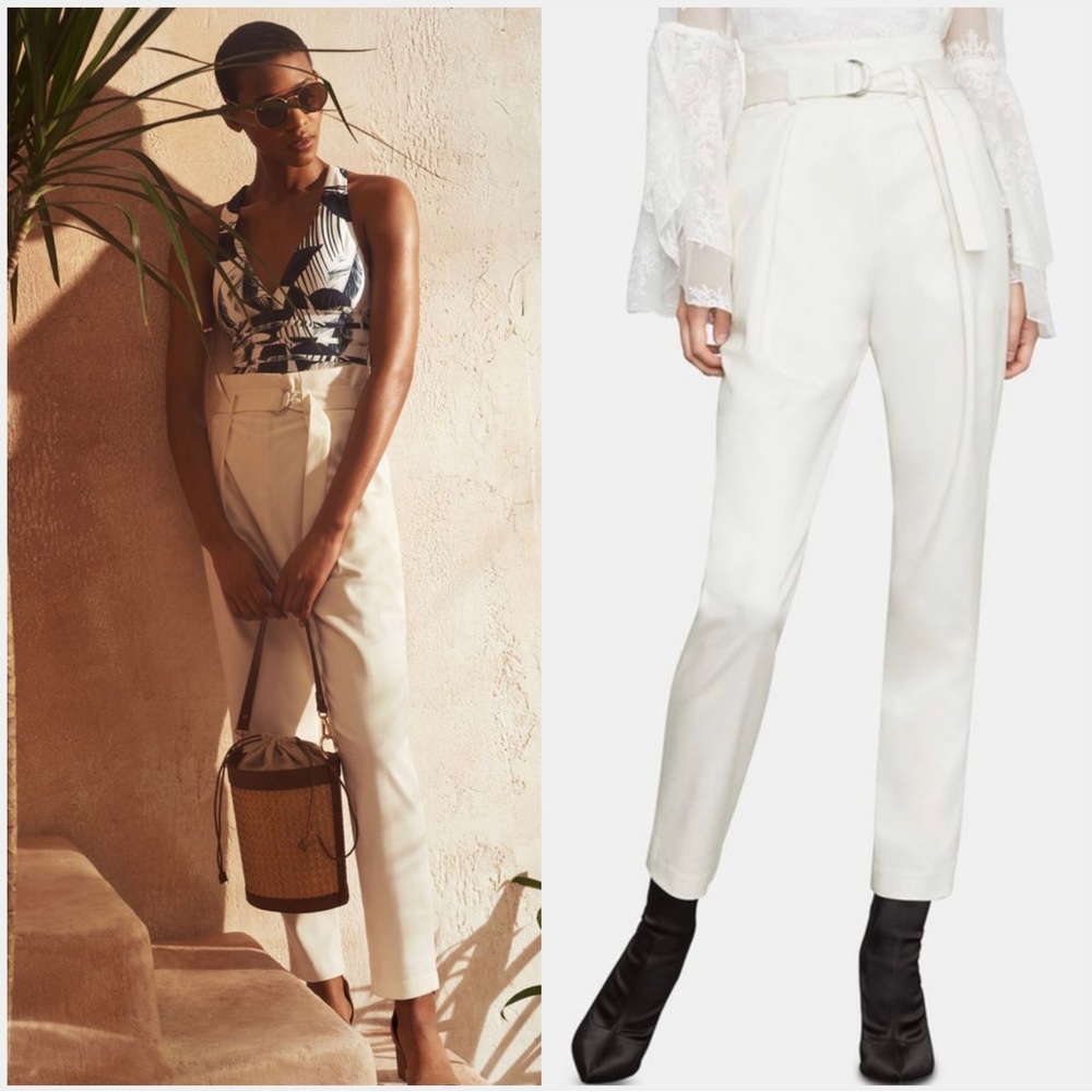 BCBGMAXAZRIA High-waisted Belted Trousers Size XS